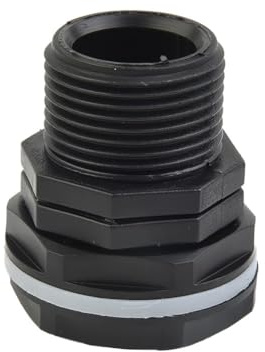 Boccola per serbatoio in PP, raccordo filettato per sistemi di irrigazione a goccia, attacco a flangia da 3/4, 1, 2, con guarnizione in EPDM, compatibile con barili d'acqua e pioggia