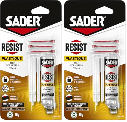 SADER - Sader Colle RESIST Plastique 10g (Lot de 2)
