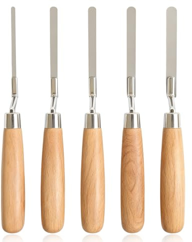 5 Pcs Pointing Trowel Set Stainless Tuck Pointer with Wooden Handle for Pointing Mortar and Tiling DIY Hand Tool