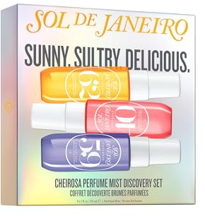 Sol de Janeiro Cheirosa Perfume Mist Trio Discovery Set, 3 Düfte, je 30 ml, Vanille, Karamell, Sandelholz
