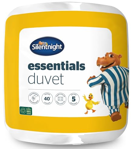 Silentnight Essentials Double Duvet - 10.5 Tog All Year Round Quilt Duvet Ideal for Summer and Winter Comfortable Soft - Hypoallergenic and Machine Washable - 200x200cm - Double