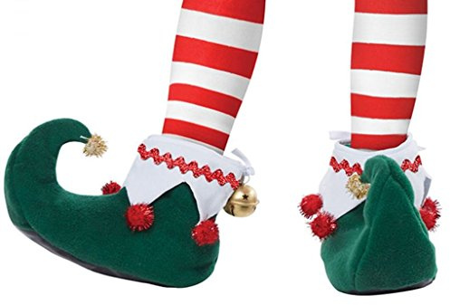 California Costumes Elf Shoes-Adult, Green/White, Medium
