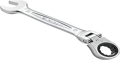Facom Ratschen-Ringmaulschlüssel, metrisch, gelenkig, silber, 15 mm, 467bf