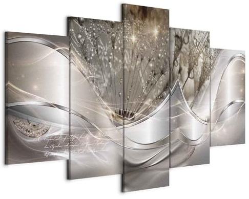 murando - Quadri Moderni per Soggiorno, Astratto Fiori, 100x50 cm | Chiodi Inclusi, 5 Pezzi, Quadro Moderno, Pannelli Decorativi per Pareti, Decorazione da Parete, Resistenti Allo Sbiadimento