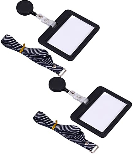 Ausweishülle mit Lanyard,ID Ausweishalter, NewWe asserdicht Kartenhülle Horizontal fahrkartenhülle mit Ausweis Jojo, kartenhalter für Unternehmen, Ausstellung, Mitarbeiter,Schüler,Schwarz 2 Stück
