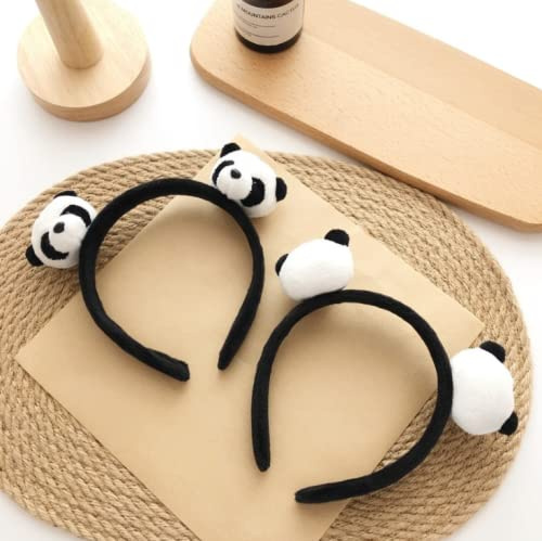 2 Stück flauschiges Panda-Haarband für Erwachsene, Cosplay, Kostüm, Party, Geburtstag, 2 Stück