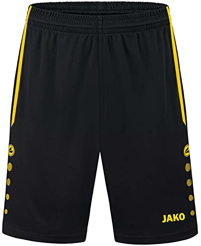 JAKO Herren Sporthose Allround, Schwarz/Citro, L