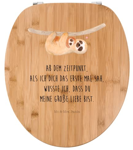 Mr. & Mrs. Panda Motiv WC Sitz Faultier Kind - Geschenk, Mutter, Baby, Klodeckel, Klobrille, Toilette, Faultier Geschenk, WC-Sitz, Toilettendeckel,