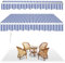 Tubiaz Store Banne Manuel, 350x300cm Bleu-Blanc Store de Terrasse en Aluminium et Polyester avec Manivelle, Auvent Rétractable à Bras Repliable, Angle Réglable 0-30°, Résistant aux UV