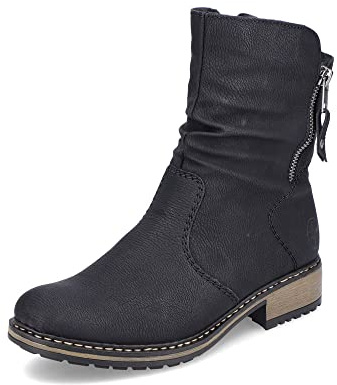 Rieker Femme Bottines Z6892, Dame Bottines,Bottillons,Chaussure de Transition,Chaussure d'hiver,fourrée,Bottes,Botte,Noir (Schwarz / 00),41 EU / 7.5 UK