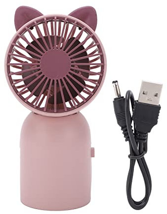 Tragbarer kleiner Ventilator mit niedlichem Katzen-Aussehen, USB-Ladegerät, persönlicher Ventilator, Ein-Tasten-Schalter, Mini-Ventilator, tragbar für draußen, Handventilator, Innenbereich, Pendeln,