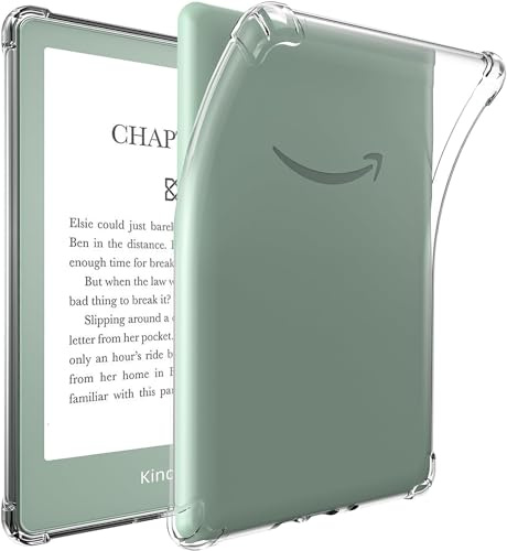 Clear Case for 6.8 Kindle Paperwhite 11th Generation 2021 and Signature Edition TPU Back Cover, Bumper Corners Slim Protective Case for 11th Gen Kindle Paperwhite- Transparent (Transparent)