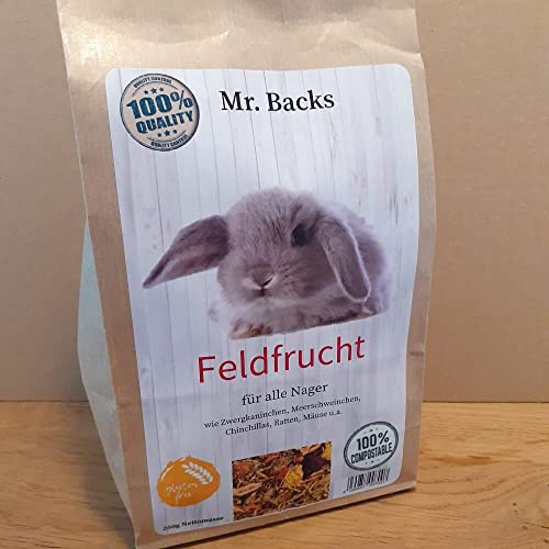 Mr Backs Feldfrucht für Kaninchen und Nager - 250 g - Kräuter und Blütenmischung für Kleintiere