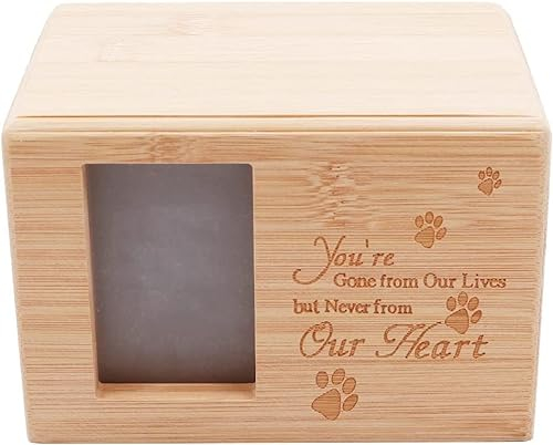 Namvo Urnes pour Animaux de Compagnie, boîte à Cendres de Chien en Bois Cercueil Souvenir commémoratif Cadeau Photo boîte Porte-Cendres pour Animaux de Compagnie avec Cadre Photo