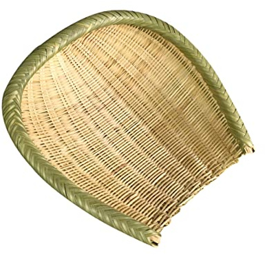 CIYODO Bamboo Draining Basket 10.43X9.84X3.54In Hand-Woven Vegetable Colander with Handle Kitchen Food Holder for Fruits Bread Storage