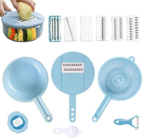 Dous Tritaverdure 12 in 1, Affettaverdure Multifunzionale da Cucina, Tagliaverdure E Tagliaverdure, Tagliaverdure Manuale, Affettaverdure Professionale, Affettatrice per Cipolle