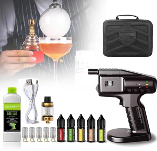 QJJML Cocktail Bubble Maker Kit, Smoke Infuser Cocktail,Smoke Bubble Gun Portable Handheld Cold Smoking Smoker