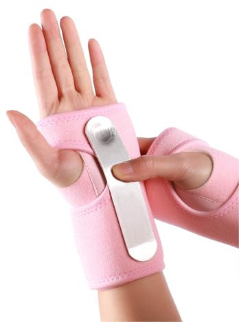 Compression Wrist Support Brace for Men & Women | Adjustable Wrist Support Wraps | Wrist Band Support Sleeve | Carpal Tunnel Brace for Pain Relief, Tendonitis, Arthritis, Gym, Sports (Pink, Left)