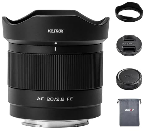 VILTROX 20mm f2.8 FE, Objectif AF Plein Format 20mm f/2.8 e-Mount pour Sony e Mount,Objectif Grand Angle Prime pour Sony e Mount a7cr a7cii a7c a6700 zv-e100 a6600 a6400 a7iv a7iii