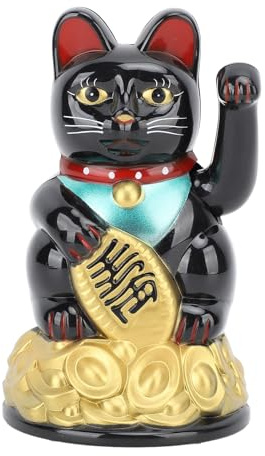 Topiky Gato de la Suerte de 4,5 Pulgadas, Gatos de la Suerte Feng Shui, Gato de la Suerte Que Funciona con Pilas con Brazo Agitador, Gato de la Riqueza para Fortuna, Dinero y Buena Suerte