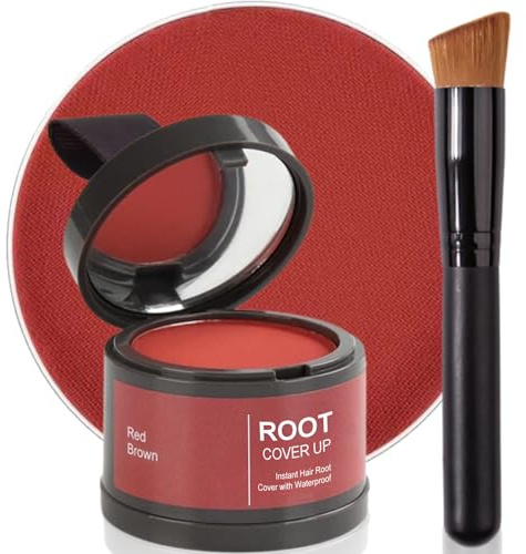 Hairline Enhance - Instant Gray Root Cover - Touch-Up Powder for Thin Hair - Includes Brush (Reddish Brown, 4g)