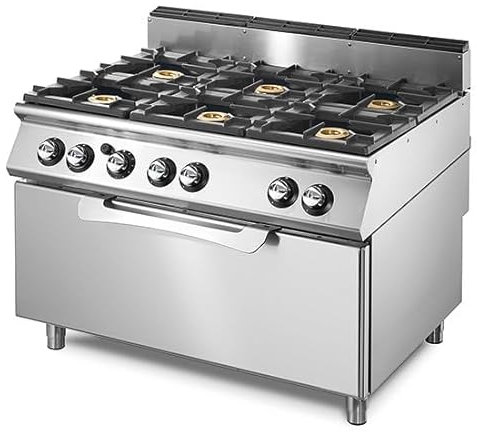 Cuisinière gaz sur four gaz statique maxi, 6 brûleurs- Virtus - VS70120CFGG