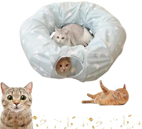 Kattentunnel kerstboomrok, kattentunnelbed Onder de kerstboom, opvouwbaar multifunctioneel kerstboomkattenbed, kerstkattentunnel, geschikt voor Grote, middelgrote en kleine katten (D)