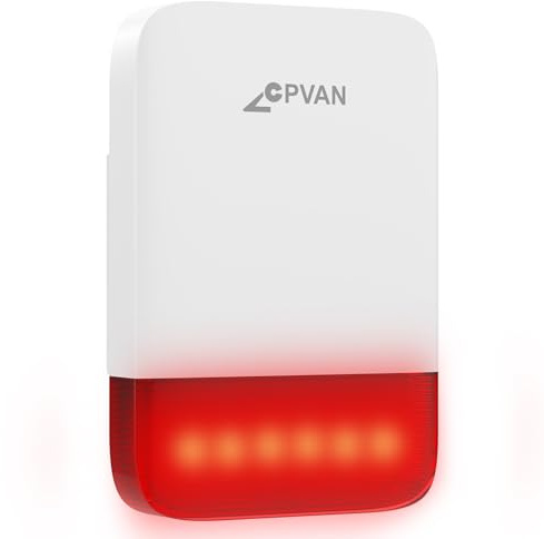 Accessori per il Allarme Casa Senza Fili CP10 Pro con batteria ricaricabile da 5000mAh, sirena extra impermeabile da esterno-80dB-100dB-120dB (host richiesto) con luce LED lampeggiante