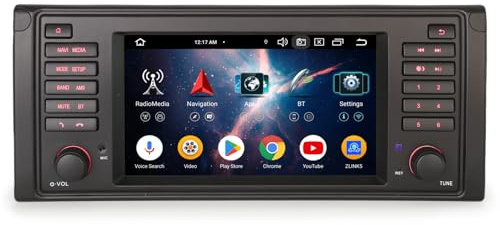 Erisin 4Go+64Go 8 Cœur Android 16.0 Autoradio pour BMW 5er E39 1996-2003 Voiture Stéréo avec GPS Navigateur sans Fil CarPlay Android Auto WiFi USB Bluetooth DSP Dab+ FM Radio 7 Pouces Écran Tactile