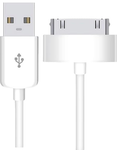 pluX USB Charger for Charging & Data Sync Cable lead Compatible with Apple iPad/iPad 2 / iPad 3 & iPod Nano, iPod Touch, iPod Classic, iPod Video & iPhone 3G 3Gs 4 4s with 30 Pin Connectors