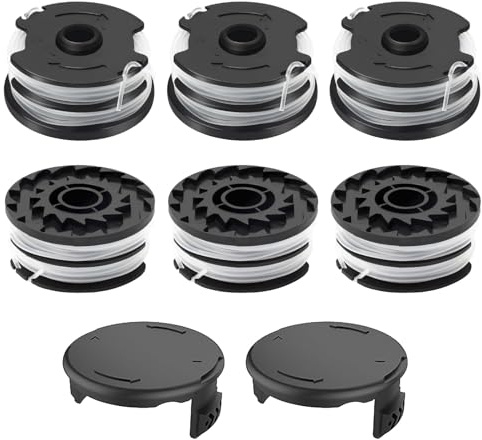 CHIHOLEN Bobine Filo Tagliabordi Compatibili con Parkside TLP-01,Bobina di ricambio per Parkside PRTA 20-Li A1/B1/B2/C3,PRT 300 A1,PRT 550 A1/A2/A3/A5,con copertura bobina TLP-01-1(6 bobine +2 tappo)