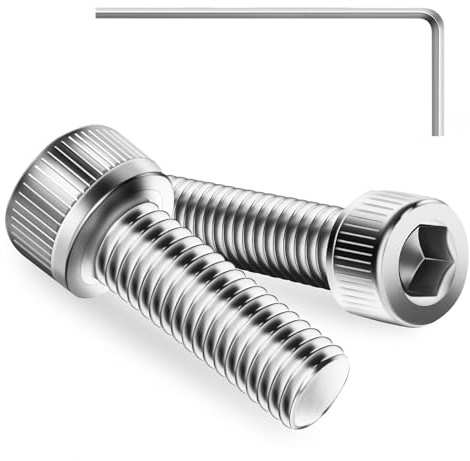 20Pcs M6 x 20mm Hex Socket Head Cap Screws Bolts, 304 Stainless Steel, Allen Socket Drive, Bright Finish, Full Threads, with Hex Spanner