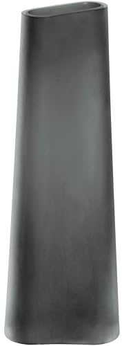 LEONARDO HOME TURNO Vase • 1 Stück • Graue Glasvase mit matter Oberfläche • Blickfänger für daheim • Schlichtes Design für den Wohnbereich • Blumenvase für einzelne Blumen • Höhe 34 cm • grau • 055264