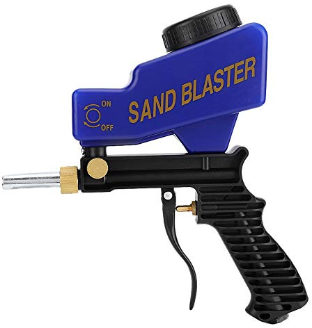 ZJchao Air Sand Gun, Portable Sandblaster Gun Kit Sand Kit Portable Gravity Type Anti Pneumatic Sandblasting Remove Spot Blue