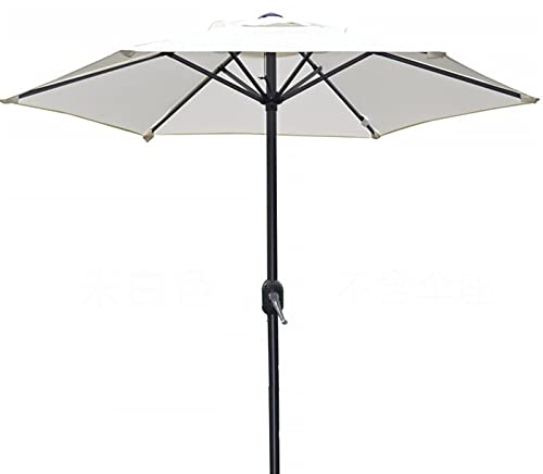 MYUYEE Ombrellone da Esterno per Patio Tavolo da Mercato 2 m/65 Piedi Rotondo Parasole da Giardino per Balcone Spiaggia Piscina Cortile Campeggio,Bianco-? 6,5 Piedi/2 m