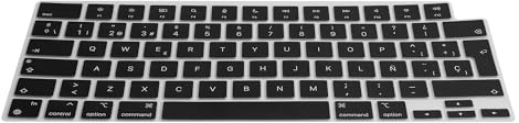 kwmobile Protector Compatible con Apple Macbook Air 15 M4 2025 A3241 - Cubierta para Teclado en español Tipo QWERTY Negro