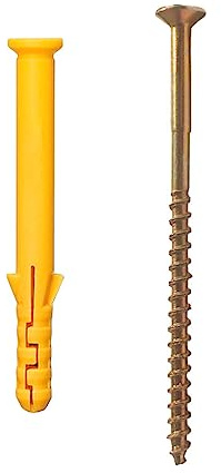 Set di 100 tasselli da parete e viti per tubi di espansione, tasselli per legno e parete, set di viti autofilettanti con tasselli a coste