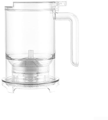 Vaso colador de té resistente al calor de 500 ml con filtro de acero inoxidable desmontable y tapa transparente para un cómodo monitoreo del té (transparente)