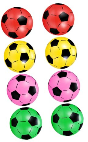Abaodam Balones de Fútbol Inflables de Plástico Pack de 8 Unidades Colores Aleatorios Juguetes Deportivos Infantiles para Juegos al Aire Libre Casa