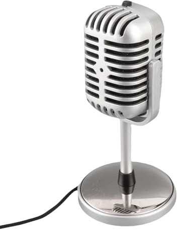 RASTKY Classico Microfono Vintage per Doppia Esperienza di Canto per la Registrazione in Studio di Karaoke per Feste in Plastica Premium