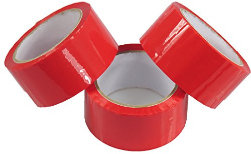 triplast 48 mm x 66 m Ruban adhésif d'emballage à faible bruit – Rouge (Lot de 6)