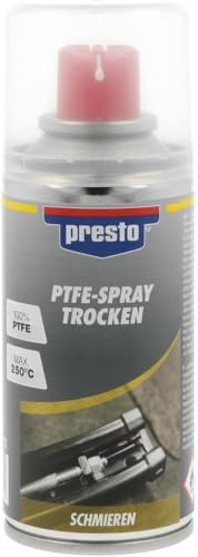 presto PTFE-Spray Trocken 150 ml - Trocken-Schmiermittel | Trockenfilm ohne Öl oder Fett – 360°-Ventil für jede Position, für Metall und Kunststoff, rückstandsfrei