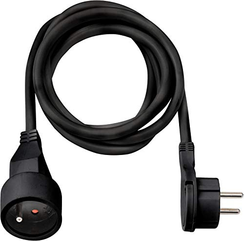 Brennenstuhl Prolunga 2 m di cavo con spina piatta (uso interno) 1161821012 nero