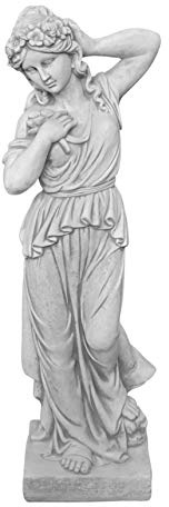 gartendekoparadies.de Statue der Lena, Griechische Mythologie, Steinfigur aus Steinguss, H. 95 cm, 48 kg, Grau, Frostsicher für Außenbereich