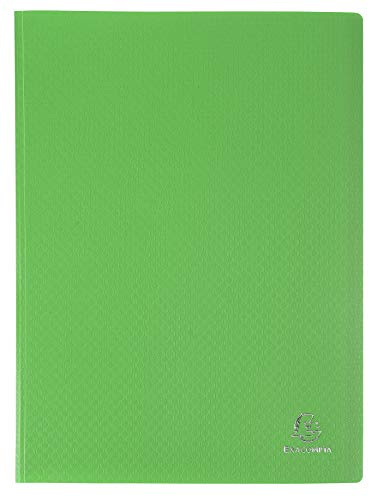 Exacompta - Ref 8863E - 1 OPAK dokumentmapp - 60 kristallklara fickor - 120 vyer - för A4-format - mått 24 x 32 cm - halvstyvt polypropenhölje - ljusgrön färg