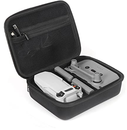 JSVER Mavic Mini 2/Mini 4K Tasche, Tragetasche für DJI Mini 2 SE/Mavic Mini 2 Case für Combo und Zubehör Tragekoffer mit 2 X Silikonpropellerschutz und 1 x Steuerknüppelabdeckung-Schwarz