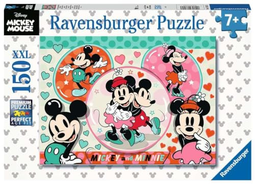 Ravensburger Kinderpuzzle 13325 - Unser Traumpaar Mickey und Minnie - 150 Teile XXL Disney Puzzle für Kinder ab 7 Jahren