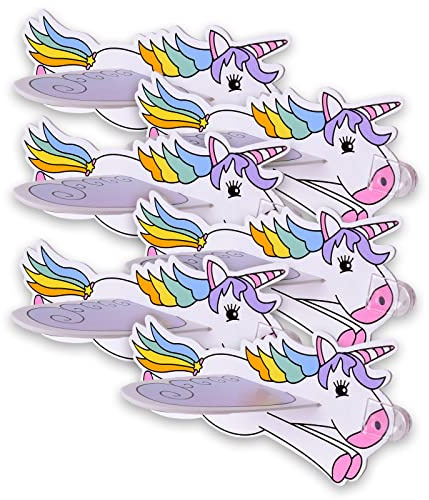TE-Trend 6 Stück Einhorn Flieger Styropor Unicorn Gleitflugzeug Kinder Styroporflieger Mitgebsel Flieger Flugzeug Kindergeburtstag Wurfgleiter Glider Mehrfarbig