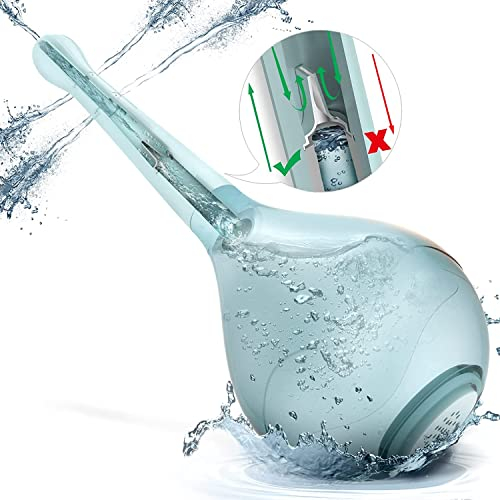 Analdusche mit Anti-Rückfluss, 5 Loch Düse Vaginaldusche Intimduschen Klistiere, Silikon Klistierspritze für Männer Frauen Darmreinigung und Hygiene Blau