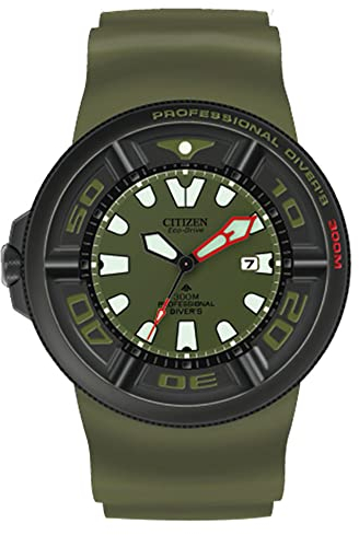 Citizen Orologio analogico al quarzo da uomo con cinturino in acciaio inox BJ8057-17X, verde, misura unica, cinghie